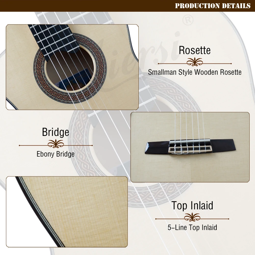 Aiersi elevated fingerboard smallman with figured maple back and side  (3)
