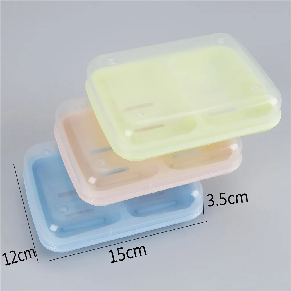 

Plastic Double Soap Dishes Soap Dish Drain Soapbox With Cover Soap Dish Box Soap Holder Bathroom Accessories
