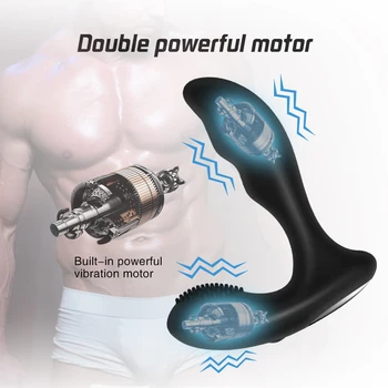 Wireless Remote Anal Vibrator For Male Women Double Motors Vibrating Prostate Massager Anal Plug Sex Toys for Men Butt Plug 3