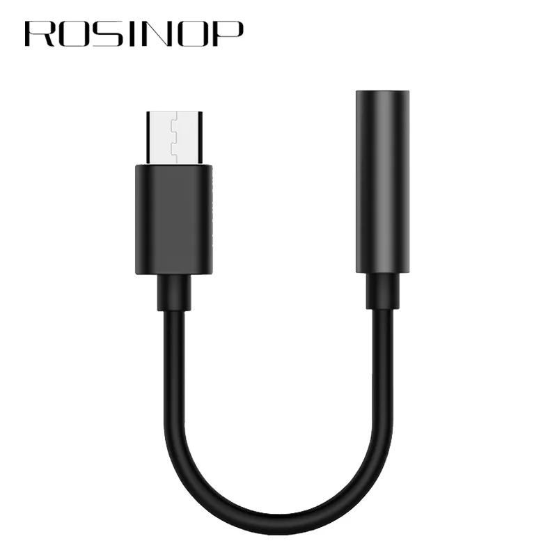 

Rosinop Extension USB Type C To 3.5mm AUX Cable Adapter For xiaomi Original Digital Headphone Audio Cable Splitter For huawei