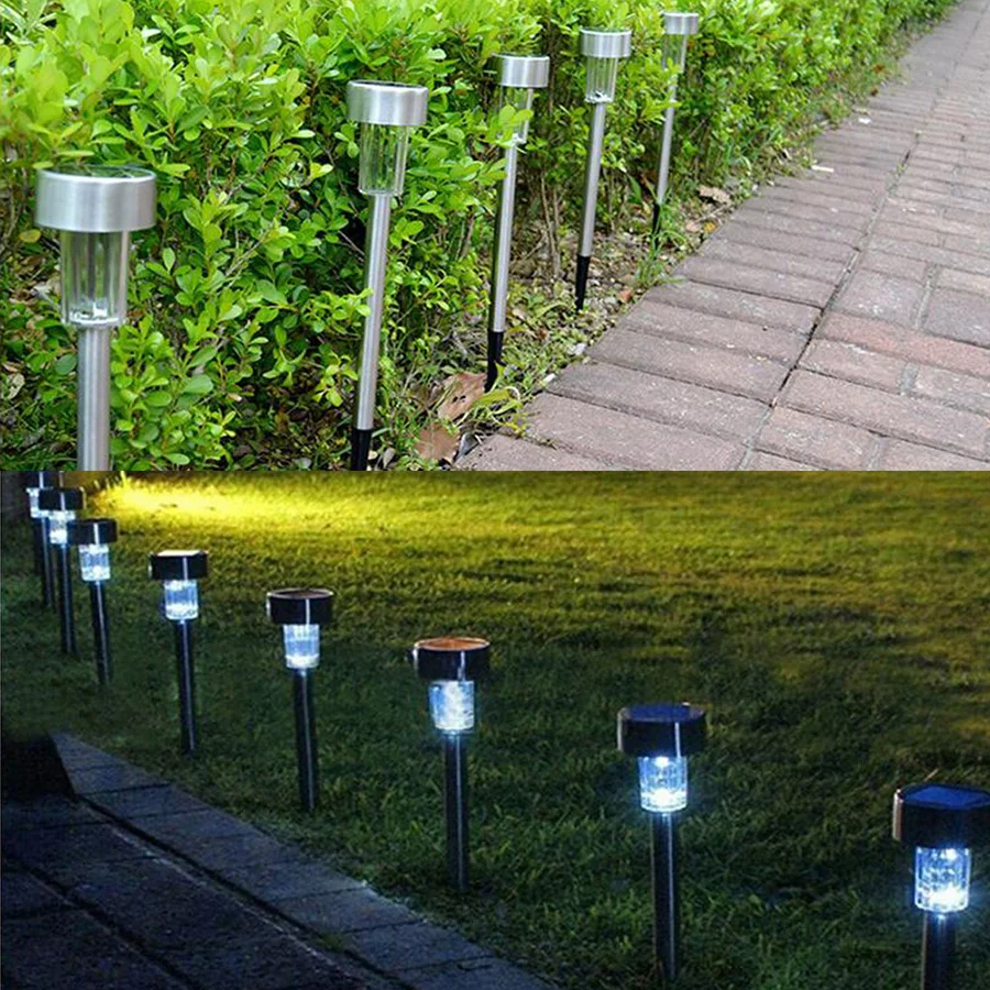10Pcs Outdoor Waterproof Solar LED Lawn Lamp Spike Spot Lights