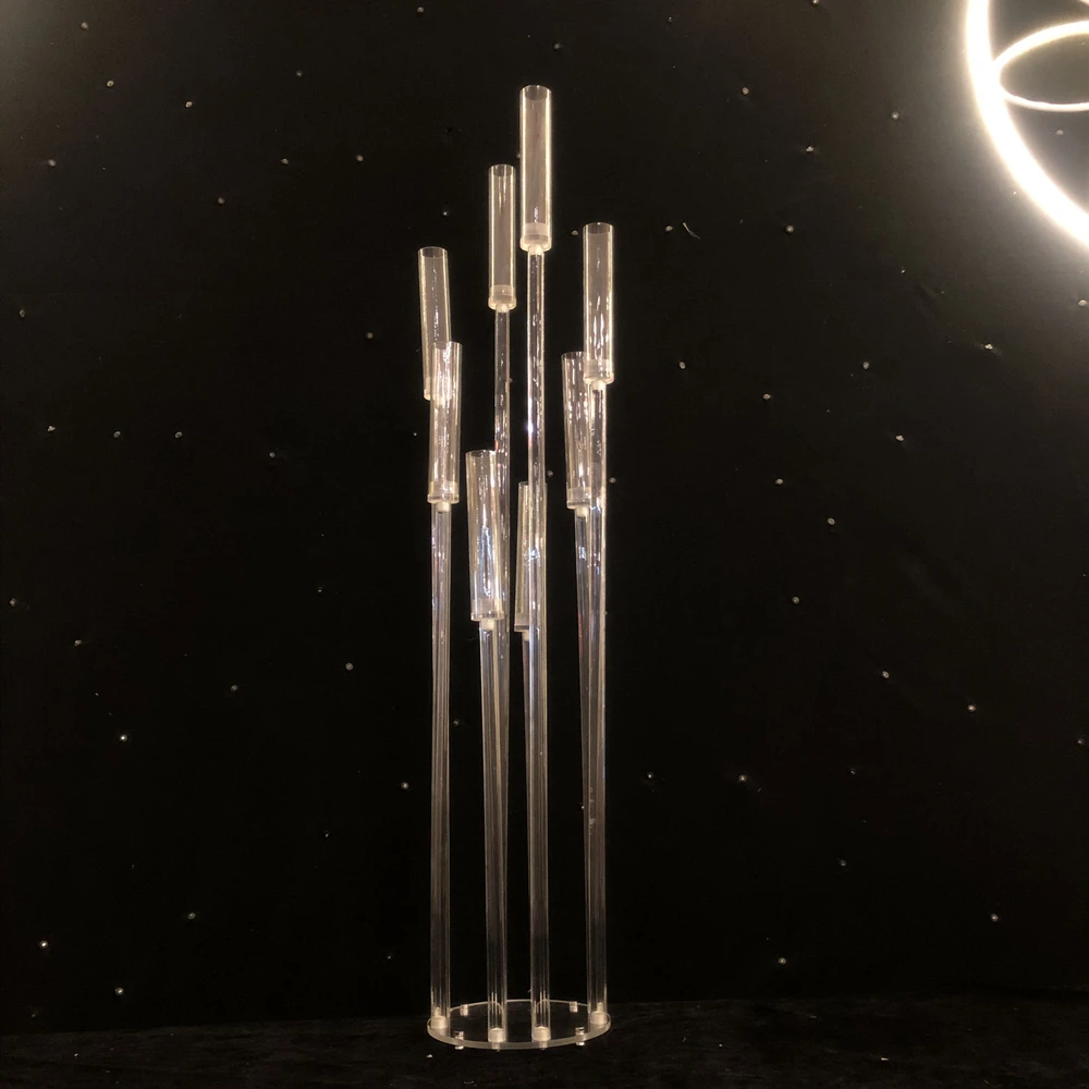 

Acrylic Candlestick 8 Heads/Arms Candle Holders Wedding Candelabra Table Centerpieces Flower Stand Holder Candelabrum Decoration