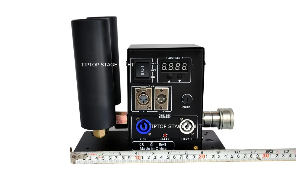 Medidor de Gás Tiptop New Digital Co2 Máquina Jet Bico Duplo Projeto Comutável Dual Co2 6 8 Jet Jet Altura Dmx512 e controle Manual 40 control leds