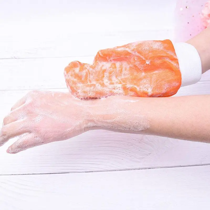 Волшебная рукавица для пилинга Массажная перчатка Хаммам для ванны скраб перчатка отшелушивающая для тела для лица загар перчатка для отшелушивания случайный цвет