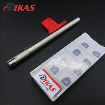 

Dikas 1PCS T2139 C10-5R 130 and 10pcs D3200-D10 F608 carbide milling inserts Milling Machine CNC Tool Machining
