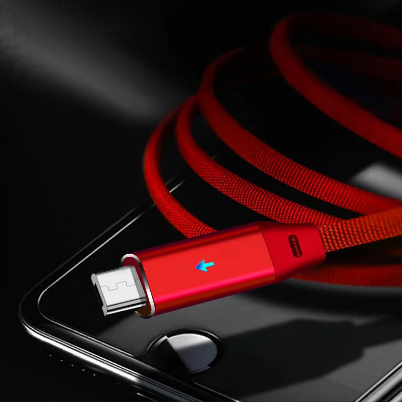 Дыхание свет кабель для iPhone X XS 8 7 6 Зарядное устройство USB Xiaomi huawei Android Тип c зарядки