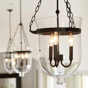 

RH Retro American Country Loft Iron Pendant Lamp Glass Bucket Mediterranean Bar Warehouse Light Pendant E14 Lighting Fixture