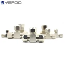 1 Pcs Hot Sale Copper Nickel Plated Fittings Brass Fittings Aluminum Tubes T Testers Air Fitting High Quality Free Shipping