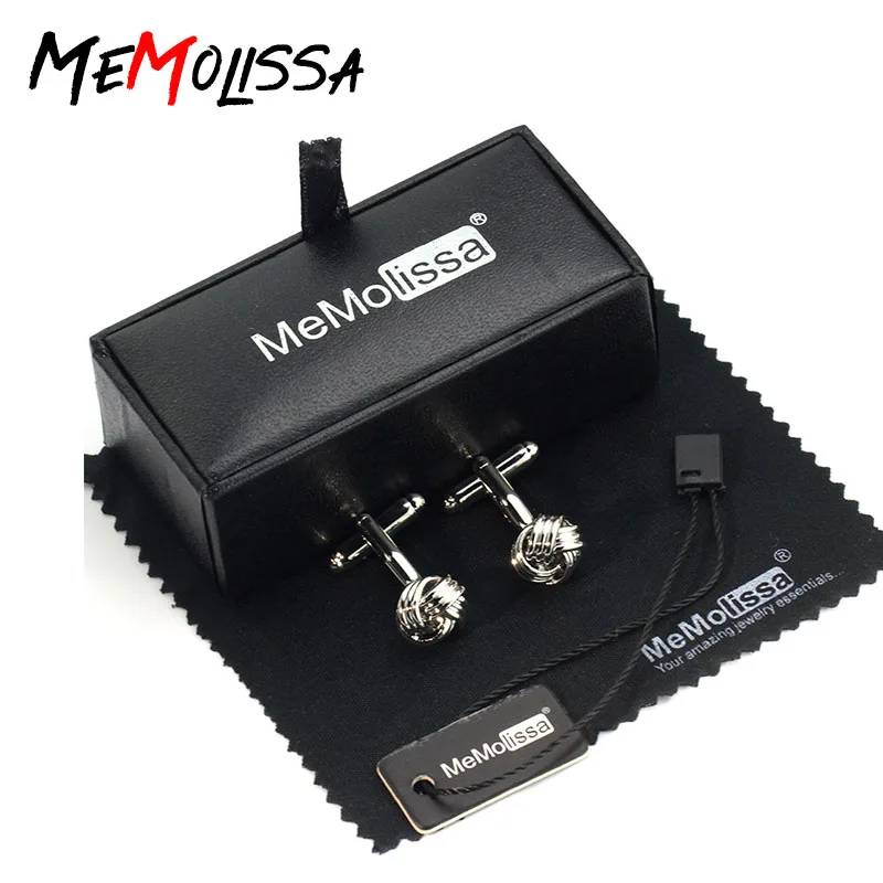 

MeMolissa Cufflinks Set Classical Design 3 Layers Knot Cufflinks for Wedding Party Gift