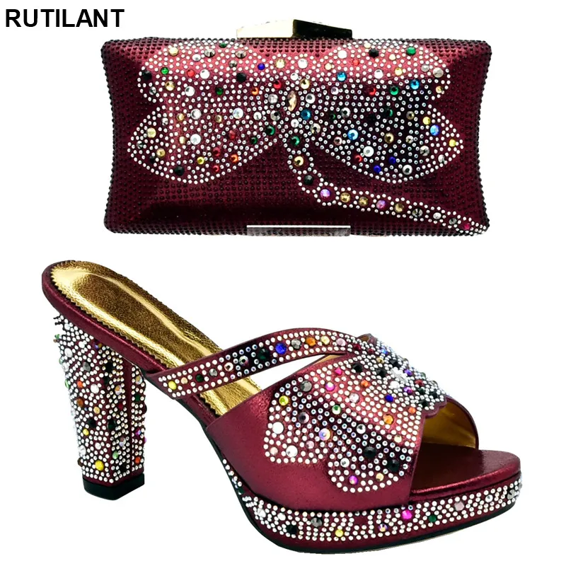 

New Fashion Matching Shoes and Bag Set In Heels Italian Shoe and Bag Set for Party In Women Nigerian Women Party Pumps and Bag