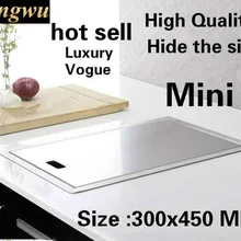 Высокое качество, кухонная ручная раковина, одиночное корыто, 304 нержавеющая сталь, горячая Распродажа, маленькие 300x450 мм