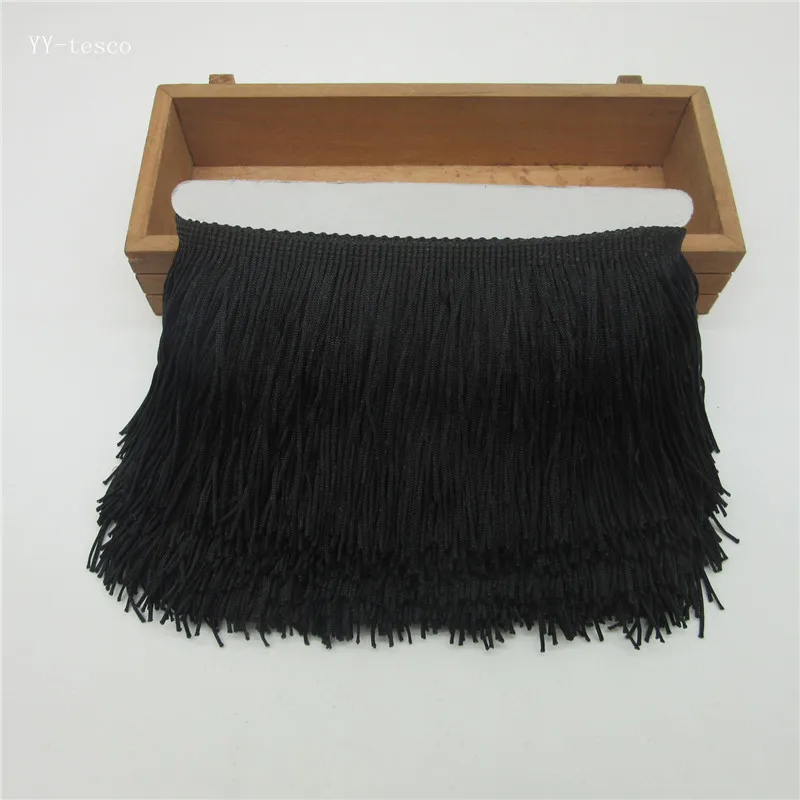 5Yard 10cm Wide black Lace Fringe Trim Tassel Fringe Trimming For Latin