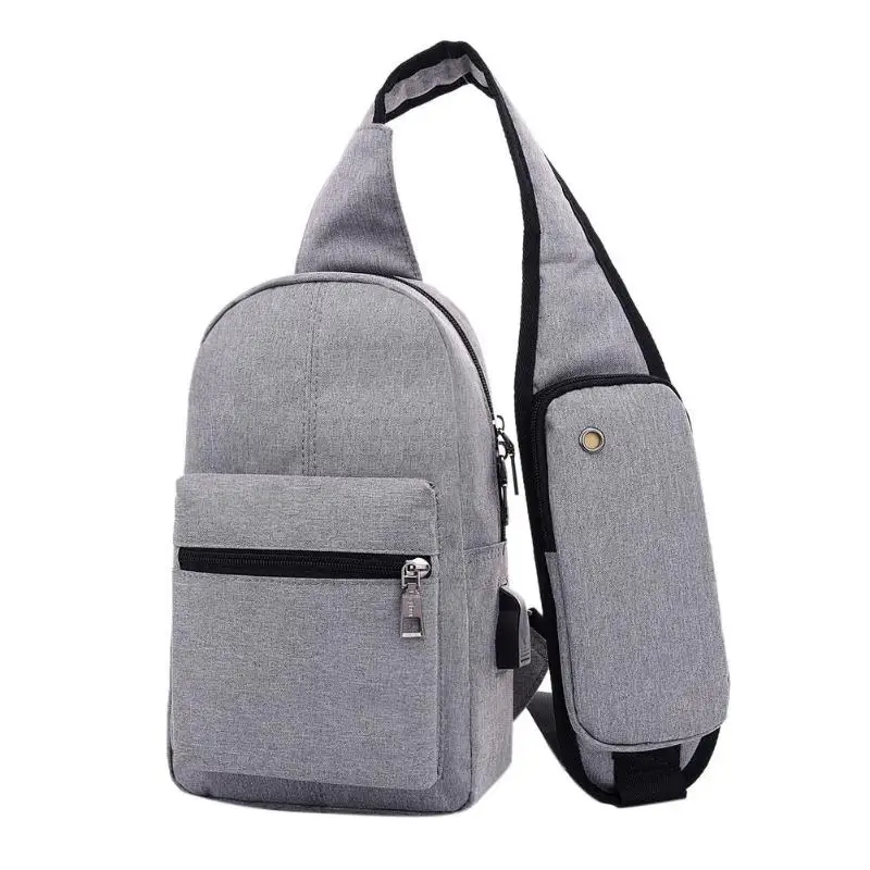 

Fashion Men Messenger Bags Breathable Cross Body Bags Charging Line Bags Chest Pack Mens Chest Crossbody Bags