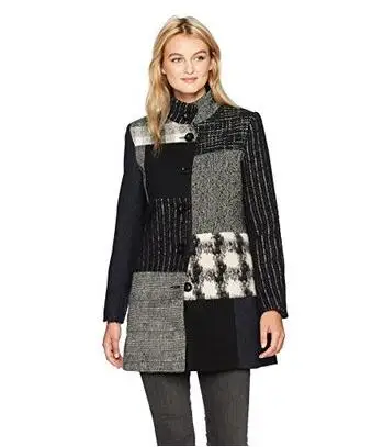 

d Spanish lady popular logo woollen patchwork coat