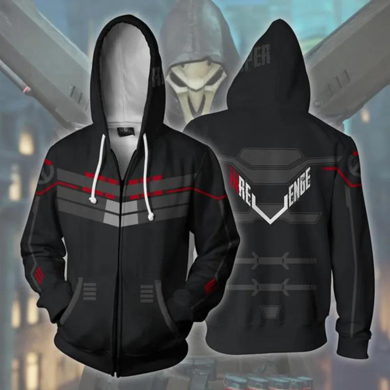 

Men Women OVERWATCH 3D Print Cosplay Costumes Hooded Jacket Coat Hoodies Hip Hop Streetwear Zip Long Sleeve Jacket Casual Tops
