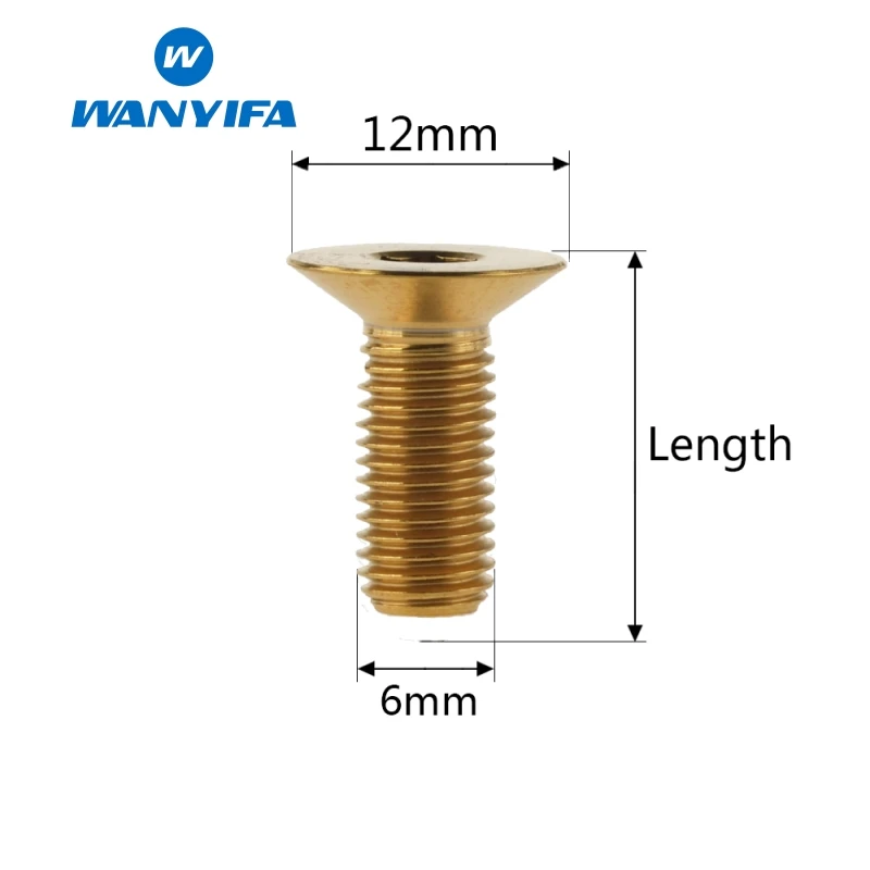 Ваньифа Винт С Титановым болтом M6x10 15 20 25 30 35 40 45 мм шестигранный ключ плоская потайная головка для велосипедного тормоза