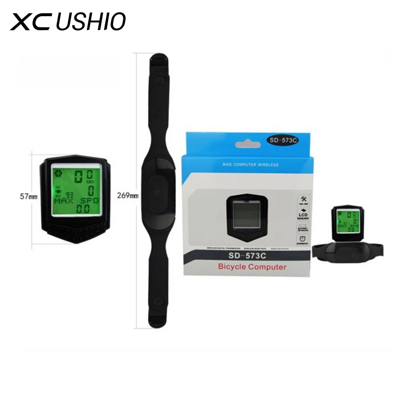 Wireless Heart Rate Bicycle Computer Measured Speedometer Bike Cycling