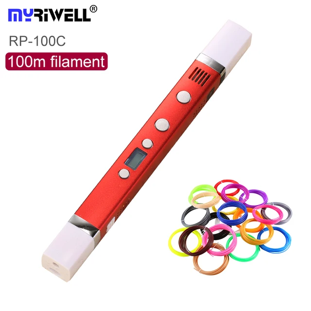 Cheap Newest 3D Pen MYRIWELL RP-100C Third generation USB Plug 5V 2A Creative Caneta Pen 3D graffiti pen Digital 4 speed regulation