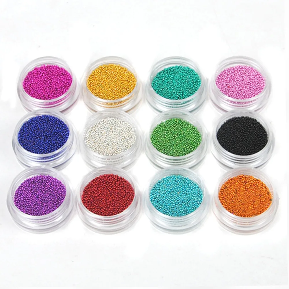 

12 Colors Micro Ball Micro Crystal Nail Caviar Beads for Nails Supplies Nail Art Decorations Glitter Rhinestones For Nail Art