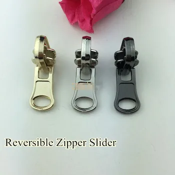 

10pcs Copper Zipper Slider NO.3 Auto Lock reversible double face Rotate Zip Slider Professional 4 colors free shipping 2 color