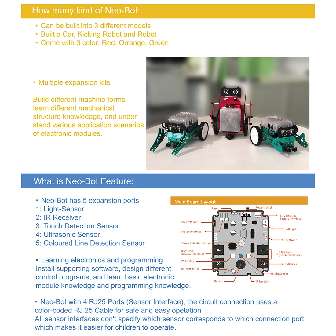 3-в-1 DIY Neo программирования царапин интеллигентая(ый) обходом препятствий «Робокар Поли» комплект для детей игрушка модель мини умный робот-красного и зеленого цвета