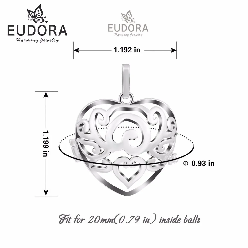 Ожерелье медальон в форме сердца Eudora Harmony клетка для беременных подходит