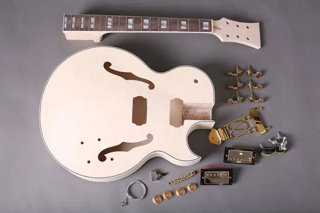 Best price at $253 Cheap Sell like hot cakes semi-finished suit! Kit DIY Inacabado Kit Guitarra Jazz electrico