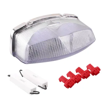 

E-Mark Motorcycle Integrated LED Rear Tail Brake Light Turn Signal Stop Lamp Taillight For KAWASAKI NINJA 500 500R ZX-17R ZX17R