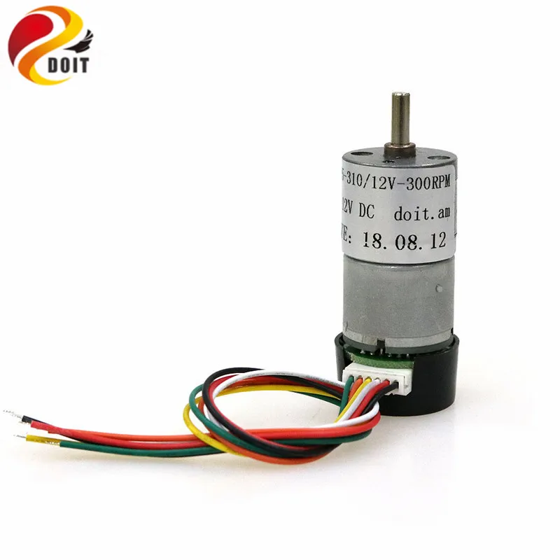 

JH25-310 12V 300rpm DC Motor with encoder phi 4mm Speed feedback Deceleration High Torque Brushed Motor for Tank Chassis Robot