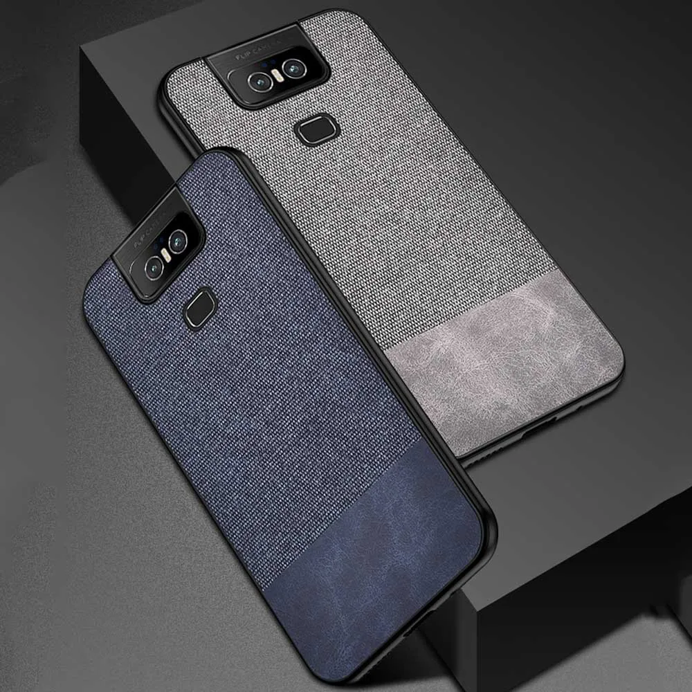 

Asus Zenfone 6 ZS630KL case soft bumper Luxury Fabric case PU leather back cover for Asus Zenfone 6 2019 case Zenfone 6 cover
