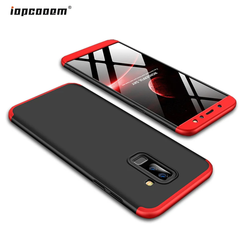 

Case 3 in 1 Matte Hybrid Protective For Samsung Galaxy A6 Plus 2018 back cover for samsung A6 2018 360 full cover Coque