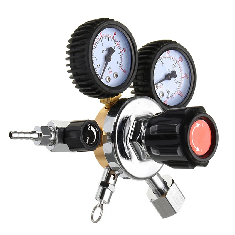 

CO2 System Regulator Pressure Reducer Flow Meter Valve For Carbon Dioxide Draft Beer / Homebrew 3/16'' 5/16'' Dual/Triple Gauge