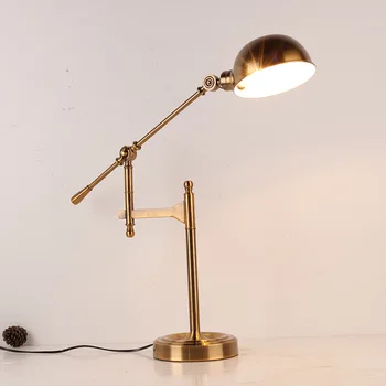 

Vintage Novelty Plated Foldable Desk Lamp Retro Loft LED Table Light Lamparas De Reading Room Iron Lighting Abajur Luminaria E27