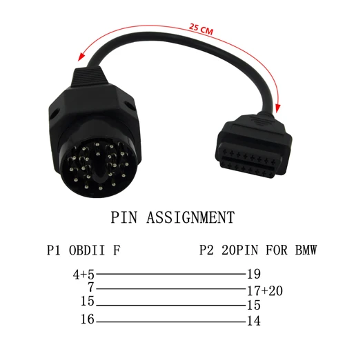 INPA K+ CAN FTDI FT232RL полный чип для BMW OBDII OBD2 кабель для диагностики автомобилей OBD USB интерфейс для BMW 20 Pin от 1998 до 2008 - Цвет: for BMW 20 pin