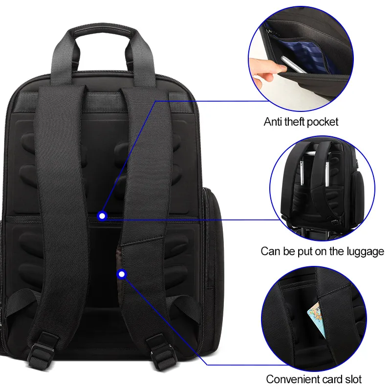  BOPAI New Back Pack Bags Men Multifunctional Business Travel Backpack Men 90 Degree Free Open 15.6 