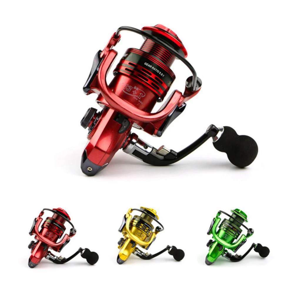 preço All metal braço 13 + 1BB EVA Handle pesca spinning reel fishing reels 3 cores 1000 7000 series sem intervalos de metal cabeça roda de fiar