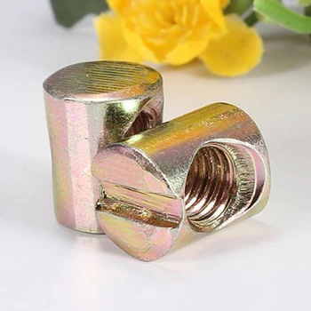 

10pcs M8 Barrel Bolts Cross Dowel Slotted Furniture Nut for Beds Crib Chairs Drop shipping