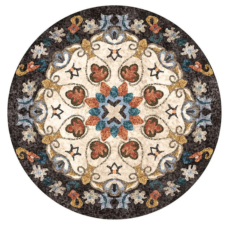 

Morocco Nordic Round Carpets For Living Room Area Rugs Large Geometric Indian Anti-skid Ethnic Carpet Kids Room Home Bedroom