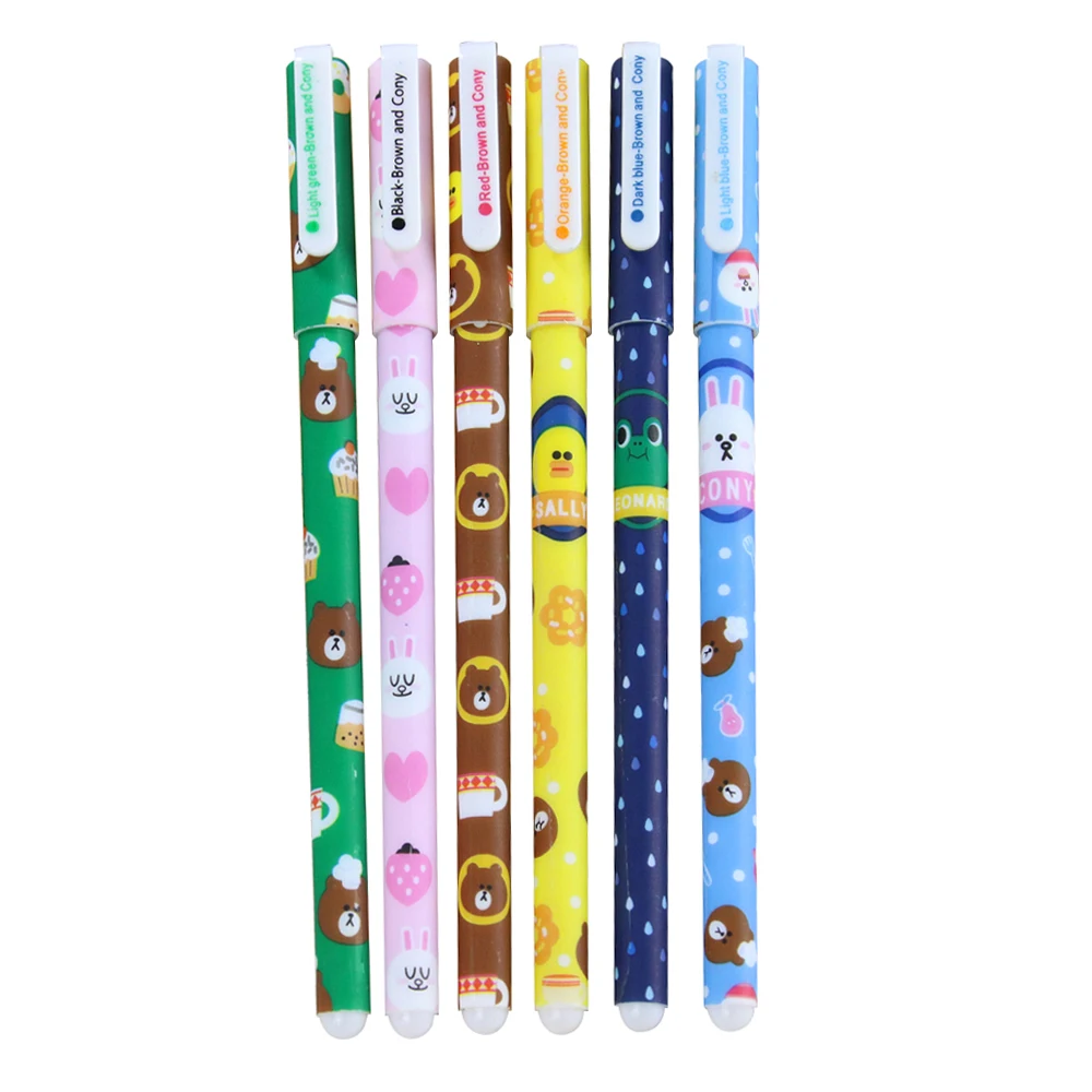

6 pcs/set Colored Gel Pen Office School Stationery supplies Bear and rabbit series Pattern