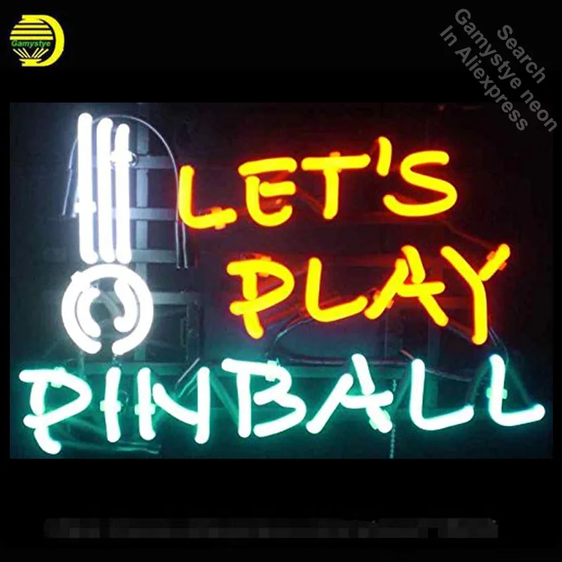 Неоновые вывески для пинбола Let's Play неоновые трубчатые светильник щение ручная