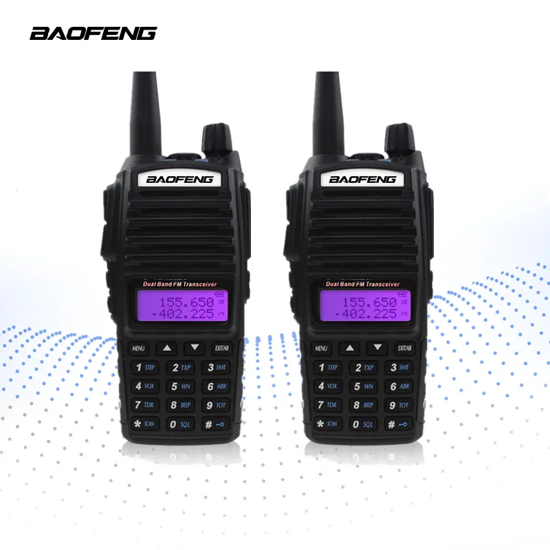 

2-PCS BAOFENG UV-82 Walkie Talkie 5W VHF UHF Handheld Transceiver Receiver CB Radios FM Dual PTT Ham Amateur Two Way Radio UV82
