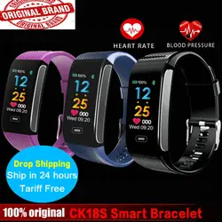 CK18S Smart tracker крови Давление сердечного ритма наручные часы Фитнес браслет трекер Шагомер Браслет Android и IOS PK CK11s