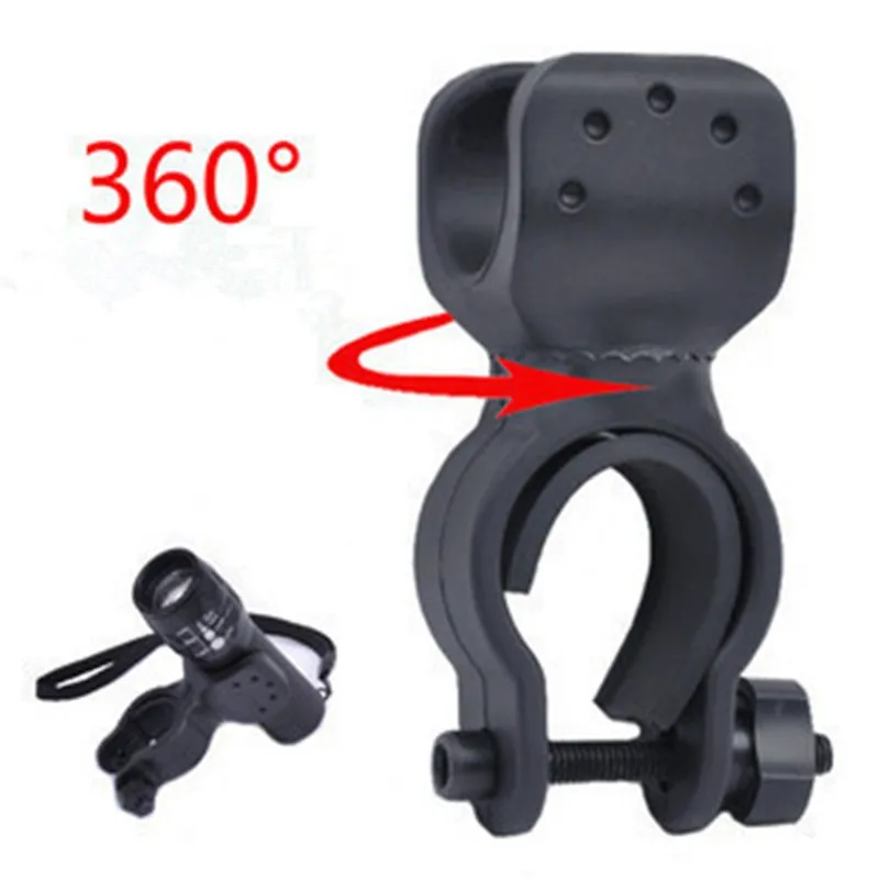 Universal Bike Flashlight LED Torch Mount Clip 360 Degree Rotation Bike