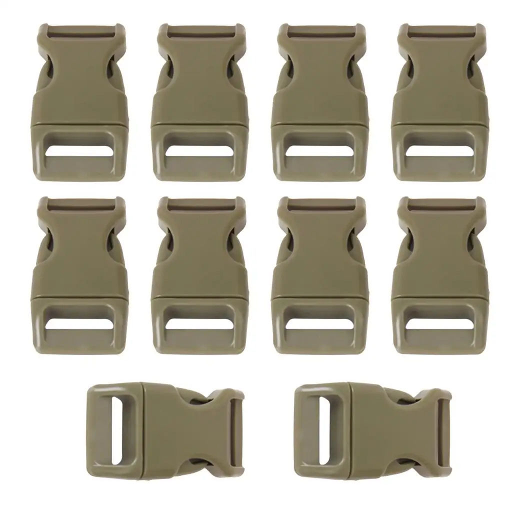 TEXU 10pcs 5/8" Side Release Plastic Buckles for 0.6" bing Straps