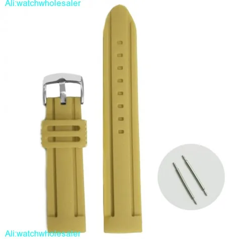 22mm Camel Brown Silicone Jelly Rubber Ladies Men Watch Band Straps WB1072K22JB
