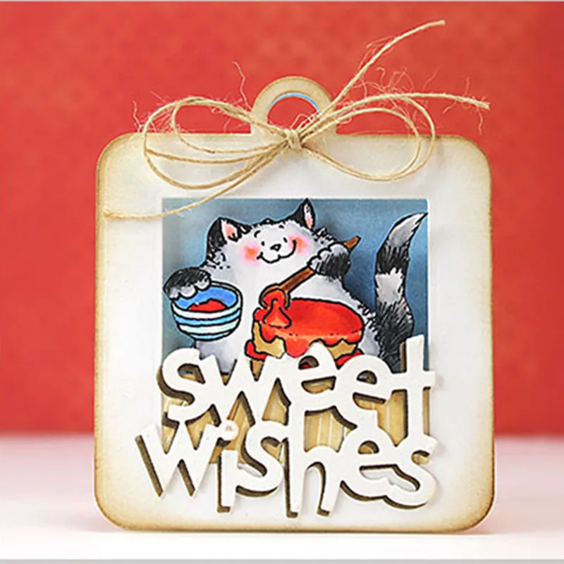 

Letter Sweet Wishes Metal Cutting Dies Stencils For DIY Scrapbooking Decorative Embossing Suit Paper Cards Die Cutting Tool