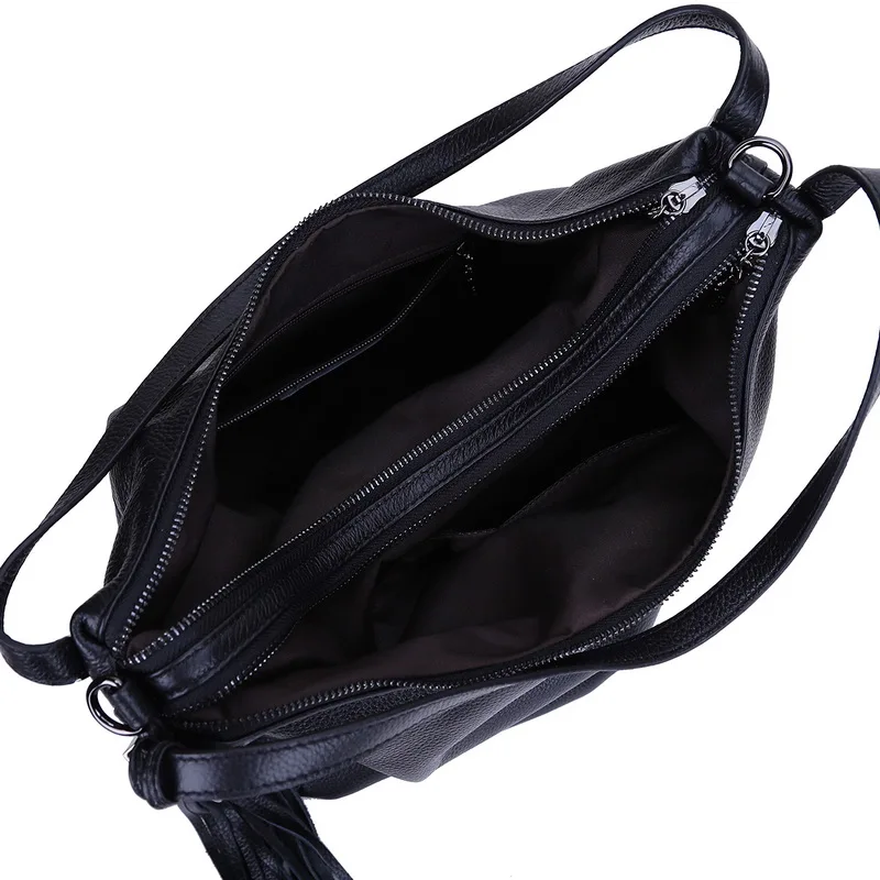 Большая вместительность, натуральная кожа, женские сумки через плечо, женские сумки с кисточками для покупок, женская сумка