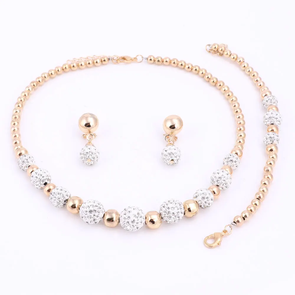 Günstig Hohe Qualität Gold Farbe Schmuck Set Hochzeit Nigerian Afrikanischen Perlen Kostüm Schmuck Armband Ohrring Halskette