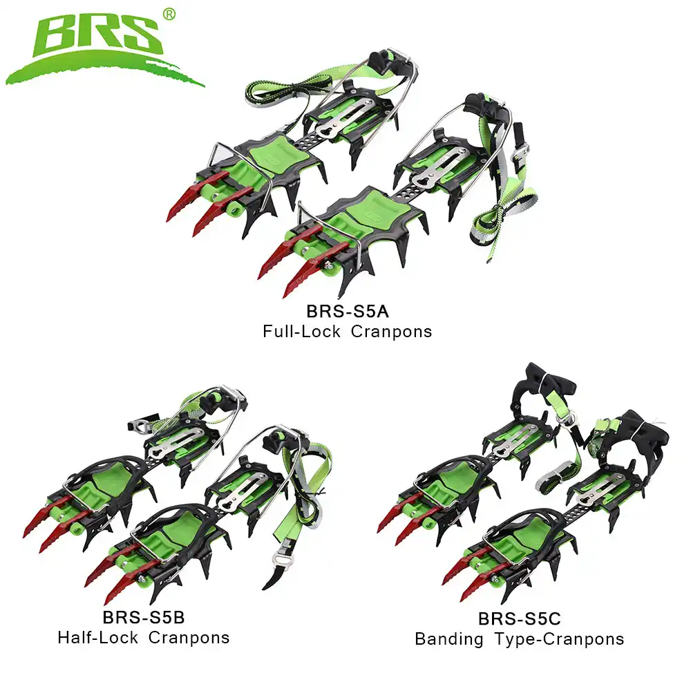 Brs 14歯プロフェッショナル屋外クライミングフルクリップアイゼンマンガン鋼アイスグリッパー登山遠征brs S5a B C Climbing Accessories Aliexpress