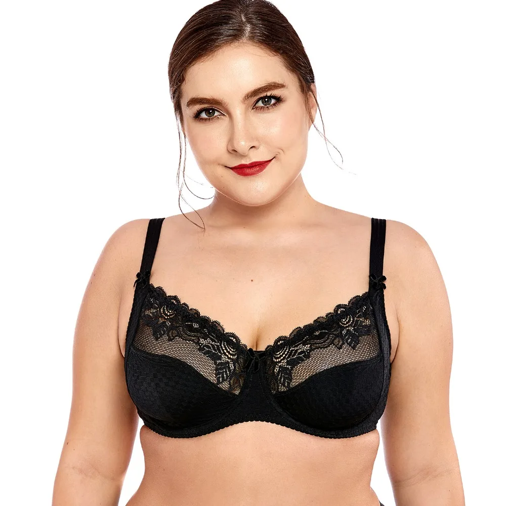 

Women's Smooth Lace No Padding Full Cup Support Underwire Bra